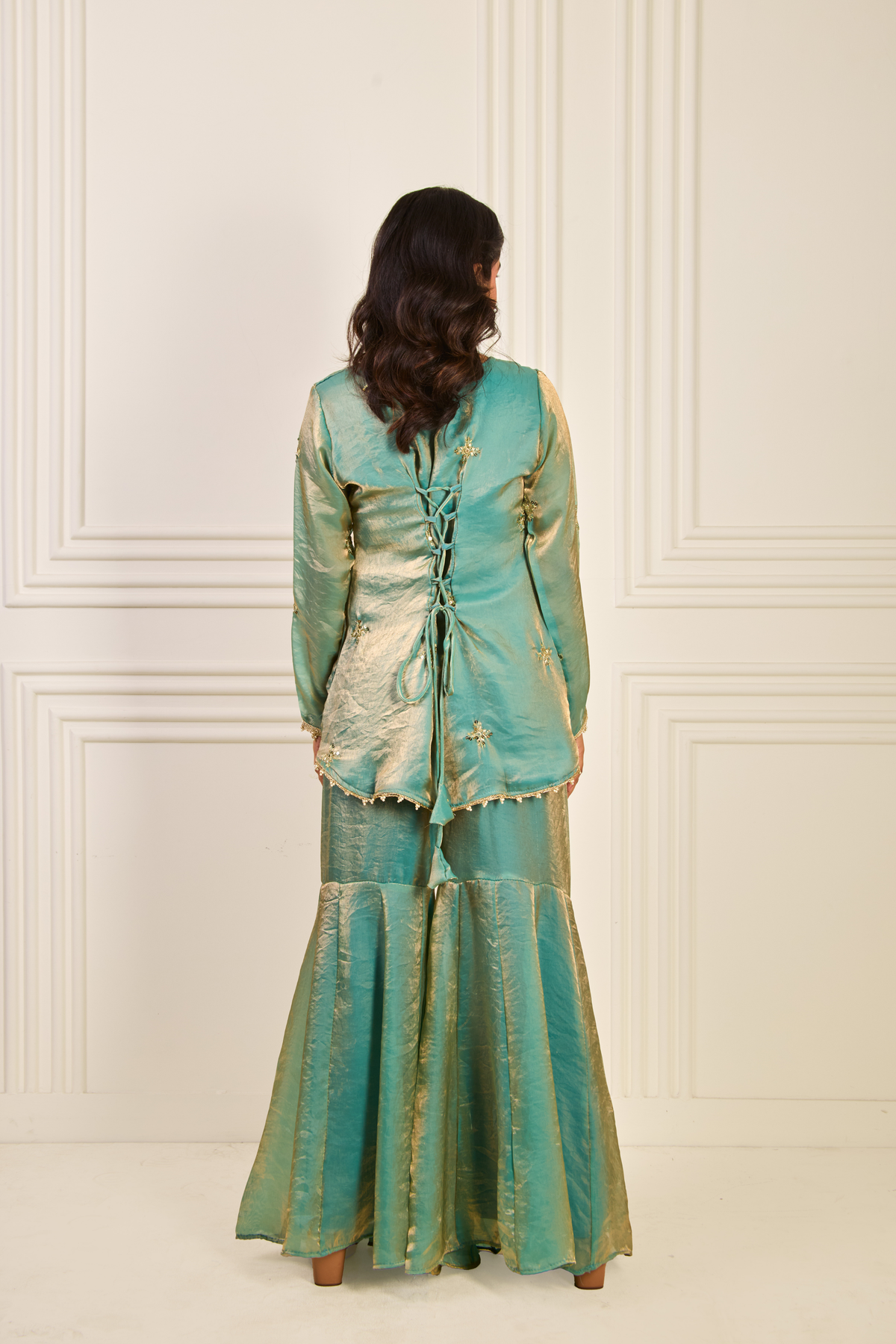 Mint Green Fendi Silk Garara Set