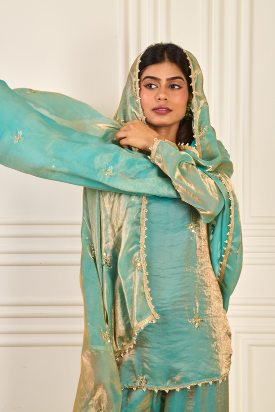 Mint Green Fendi Silk Garara Set