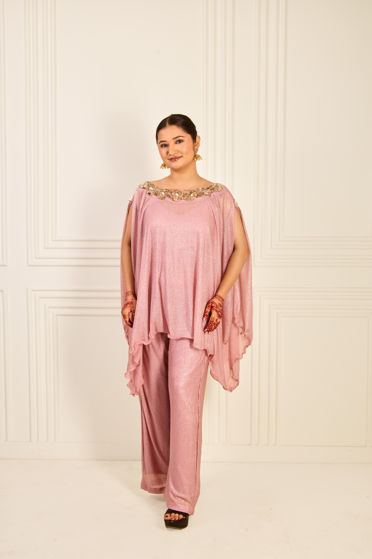 Blush Pink Tissue Shimmer Co-ord Set