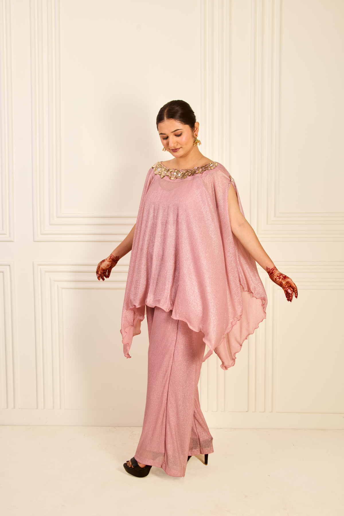 Blush Pink Tissue Shimmer Co-ord Set