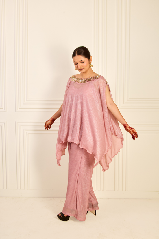 Blush Pink Tissue Shimmer Co-ord Set