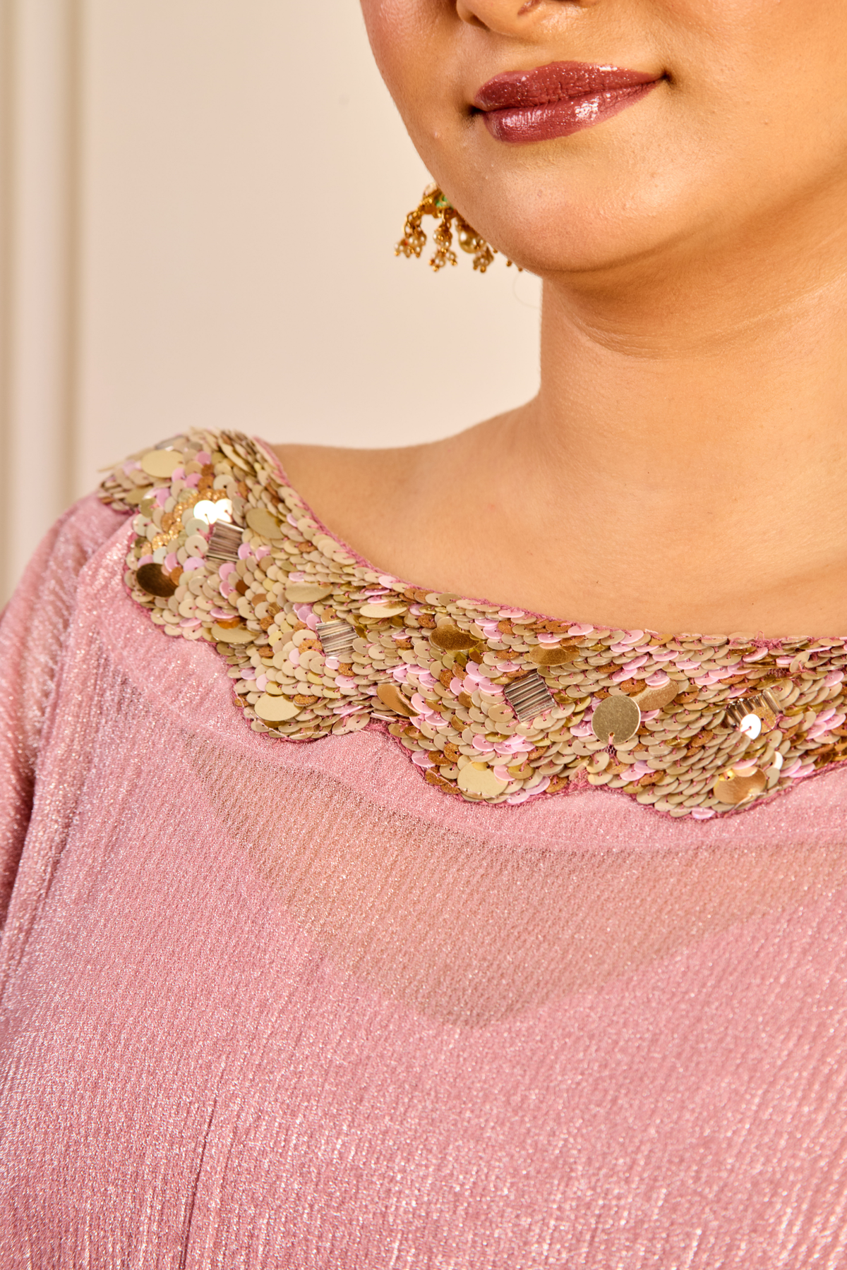 Blush Pink Tissue Shimmer Co-ord Set