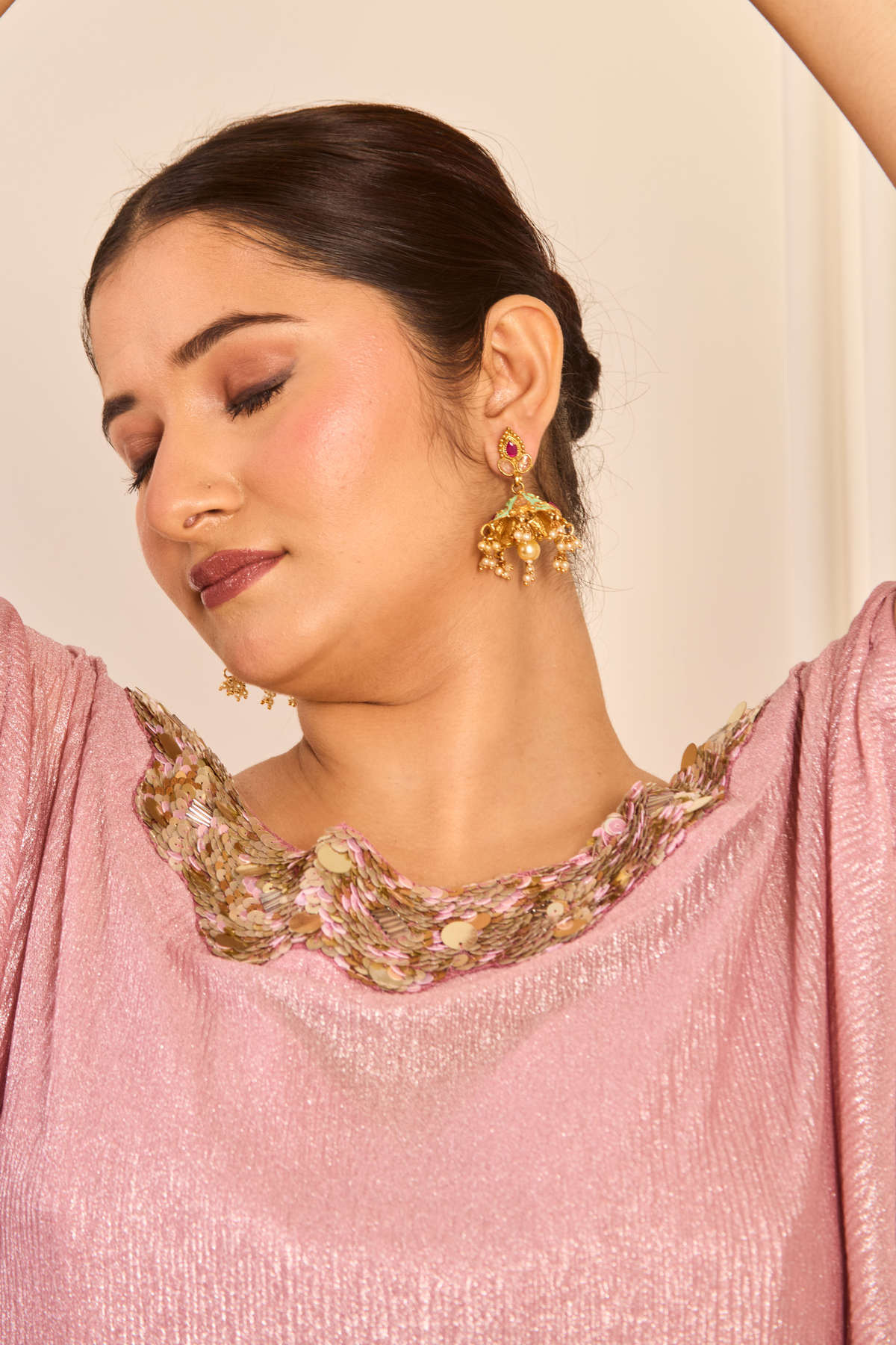Blush Pink Tissue Shimmer Co-ord Set