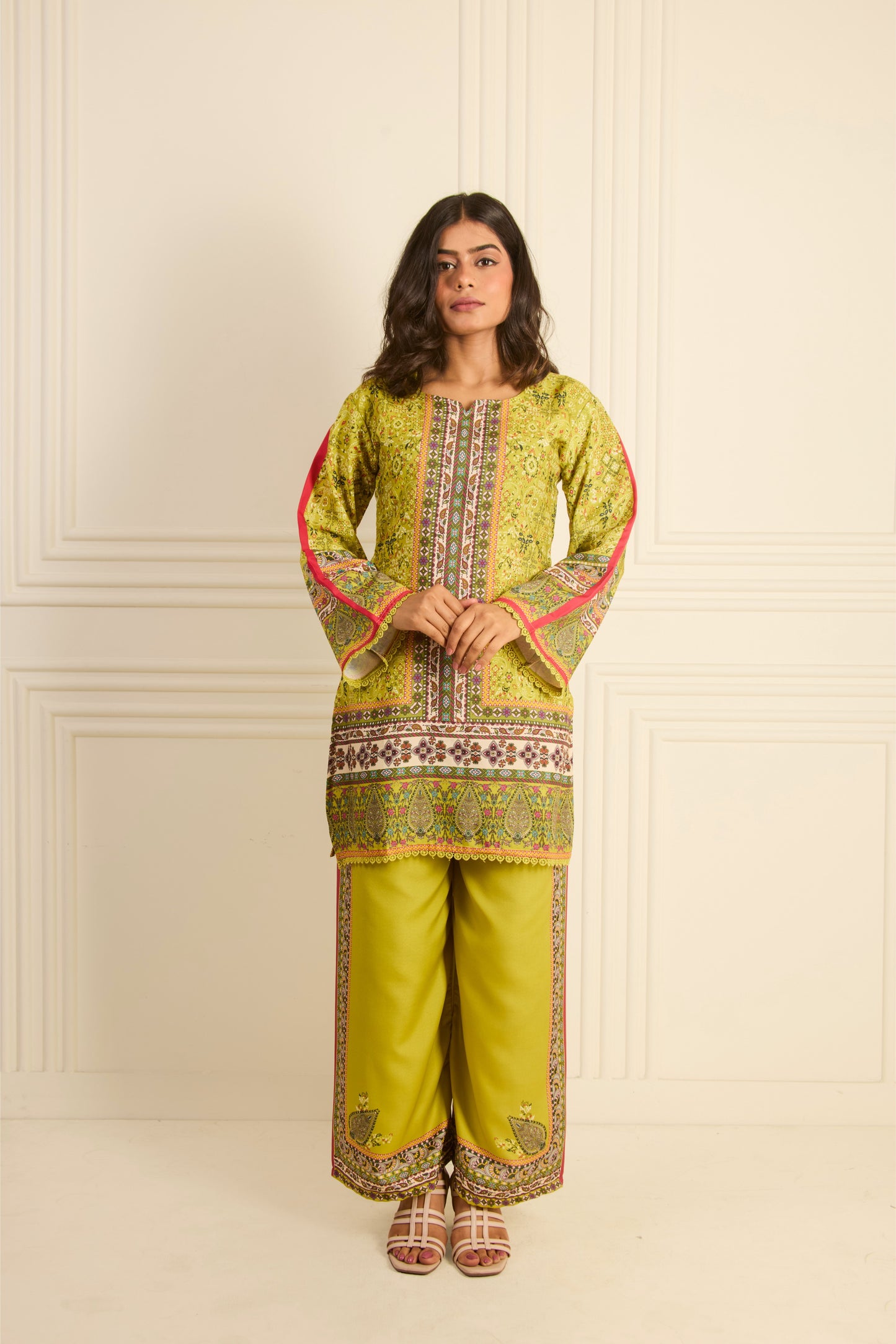 Lime Green Printed Co-Ord Set