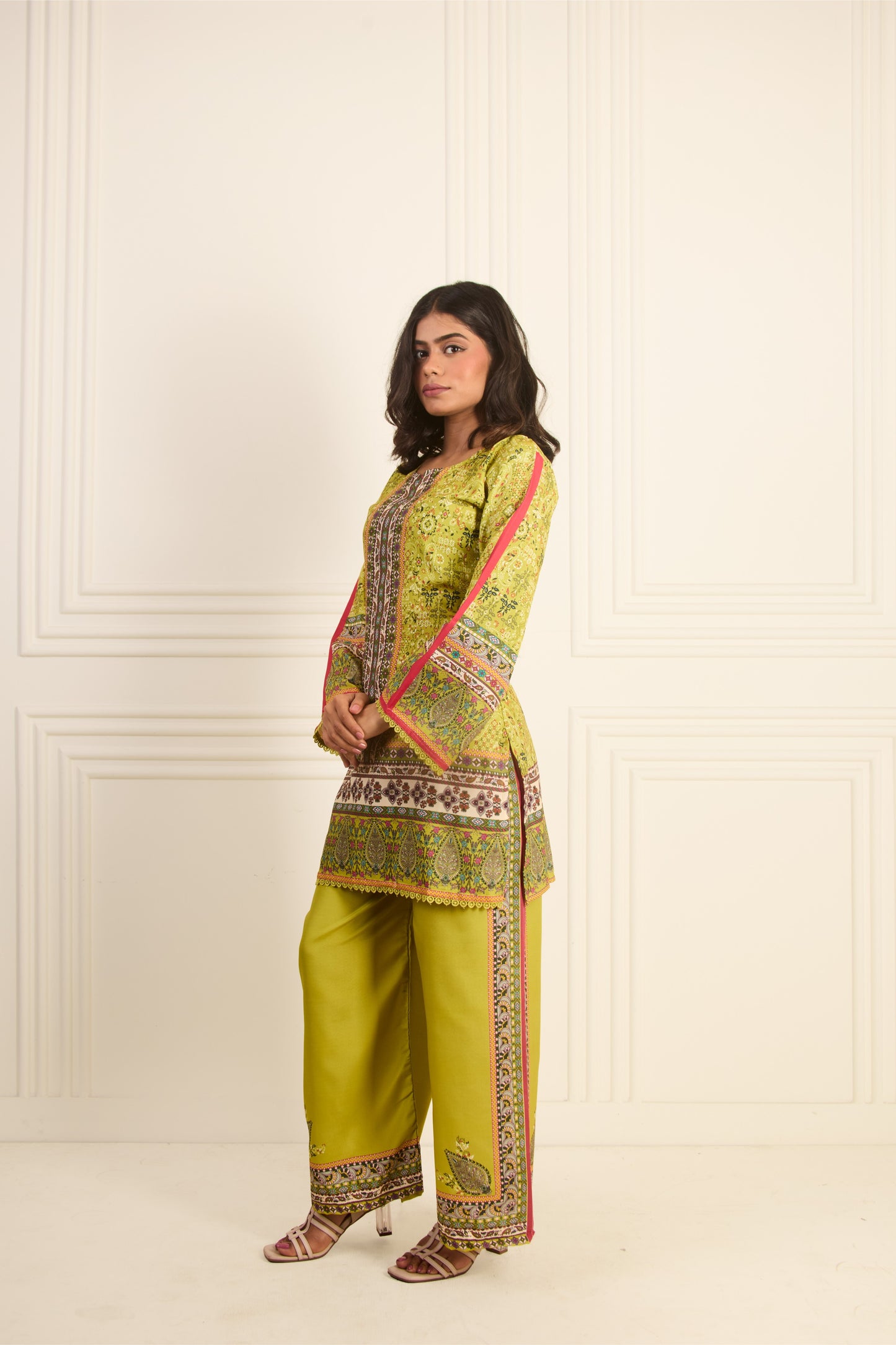 Lime Green Printed Co-Ord Set