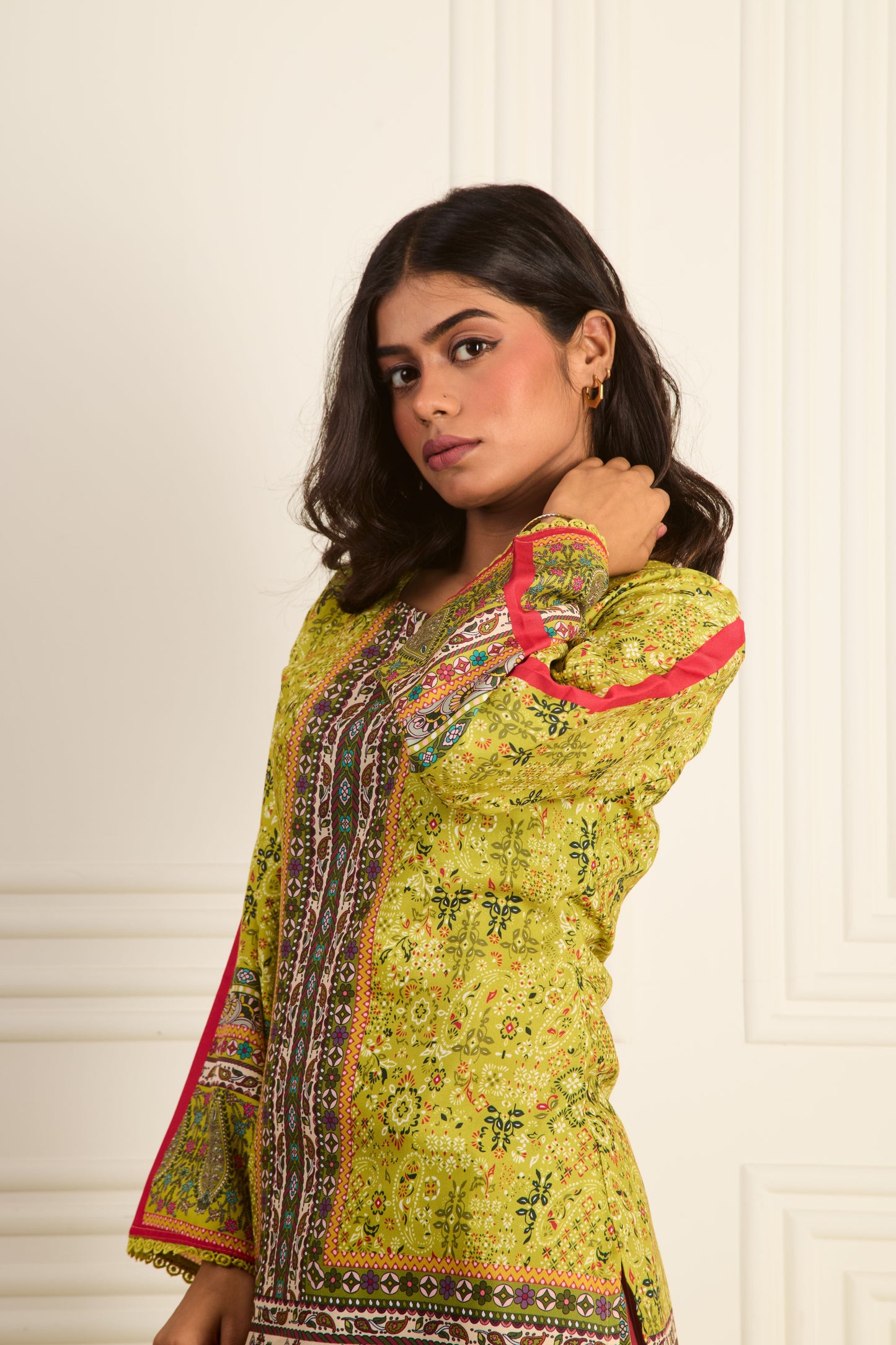 Lime Green Printed Co-Ord Set
