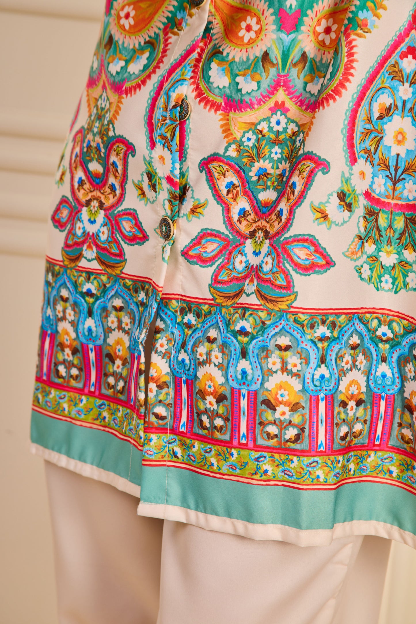 Off white Floral Printed Co-Ord Set