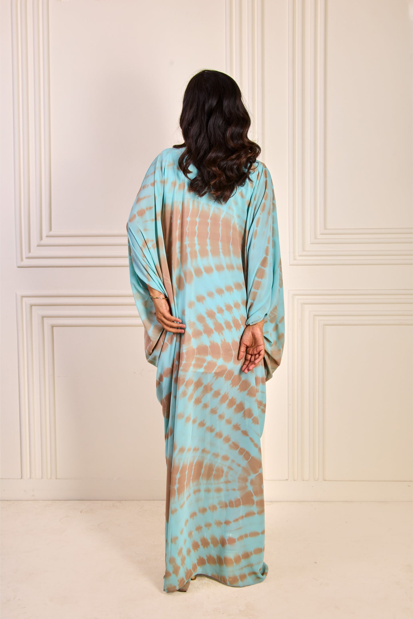 Light Blue Georgette Cowl Dress