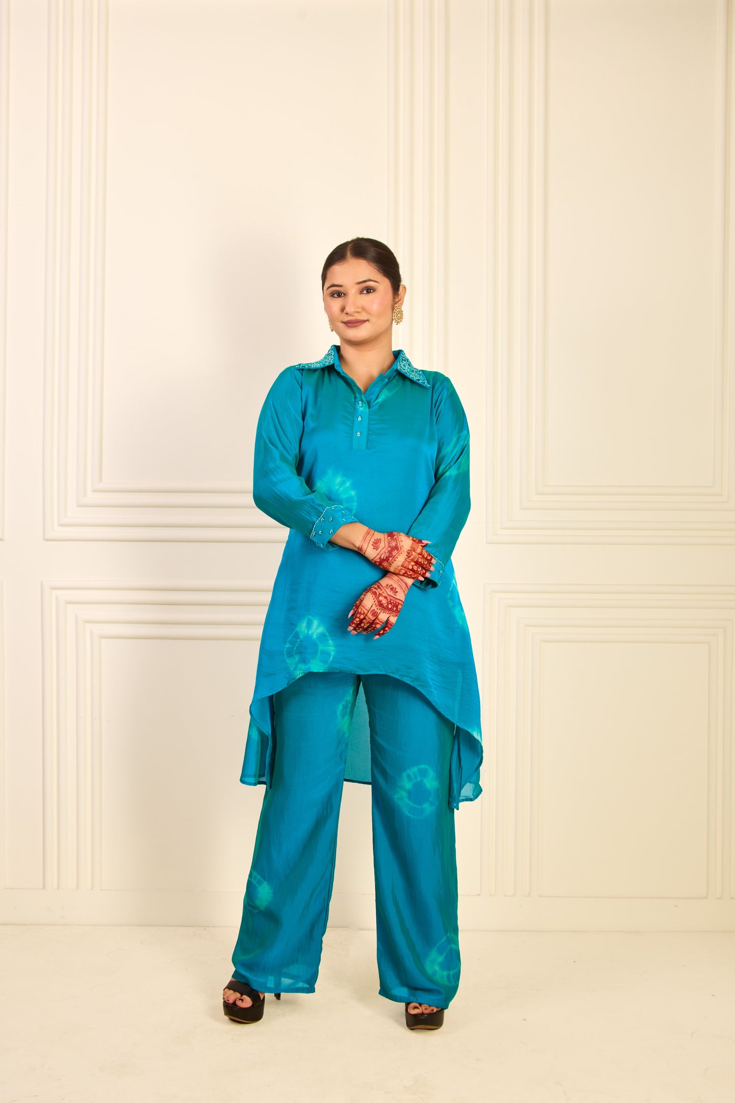 Ocean Teal Shibori Co-Ord Set