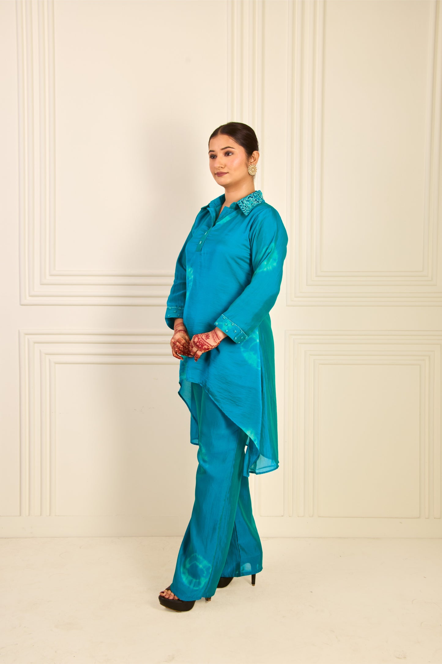 Ocean Teal Shibori Co-Ord Set