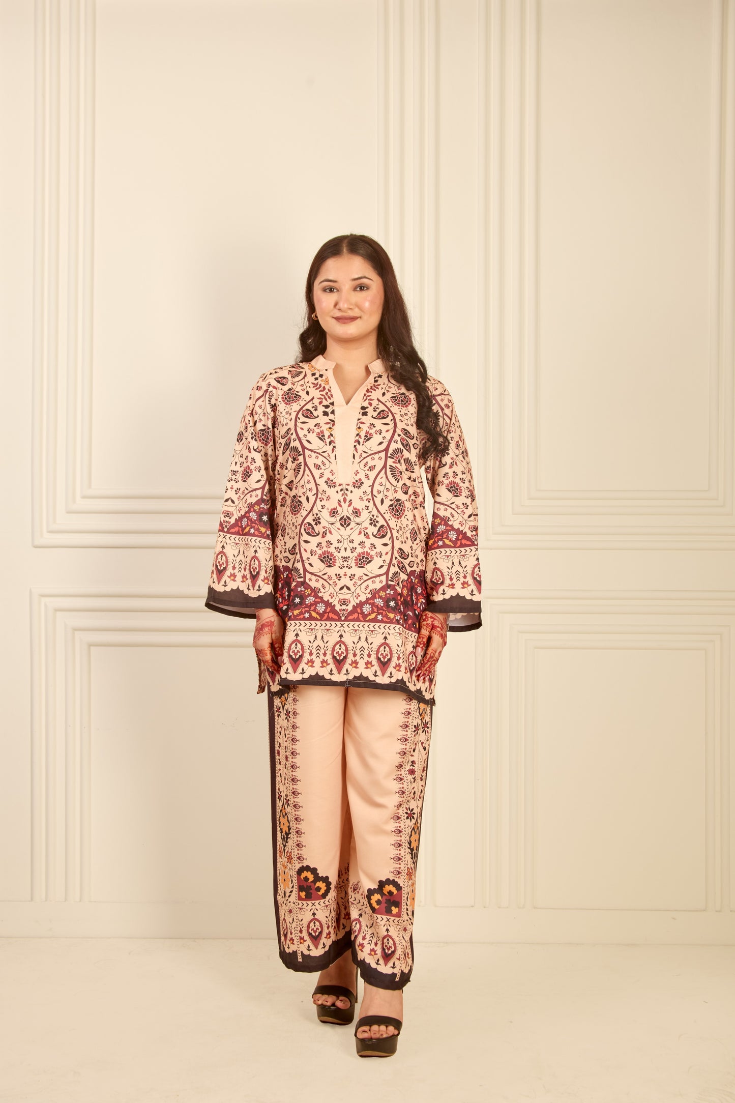 Beige Bohemian Co-Ord Set