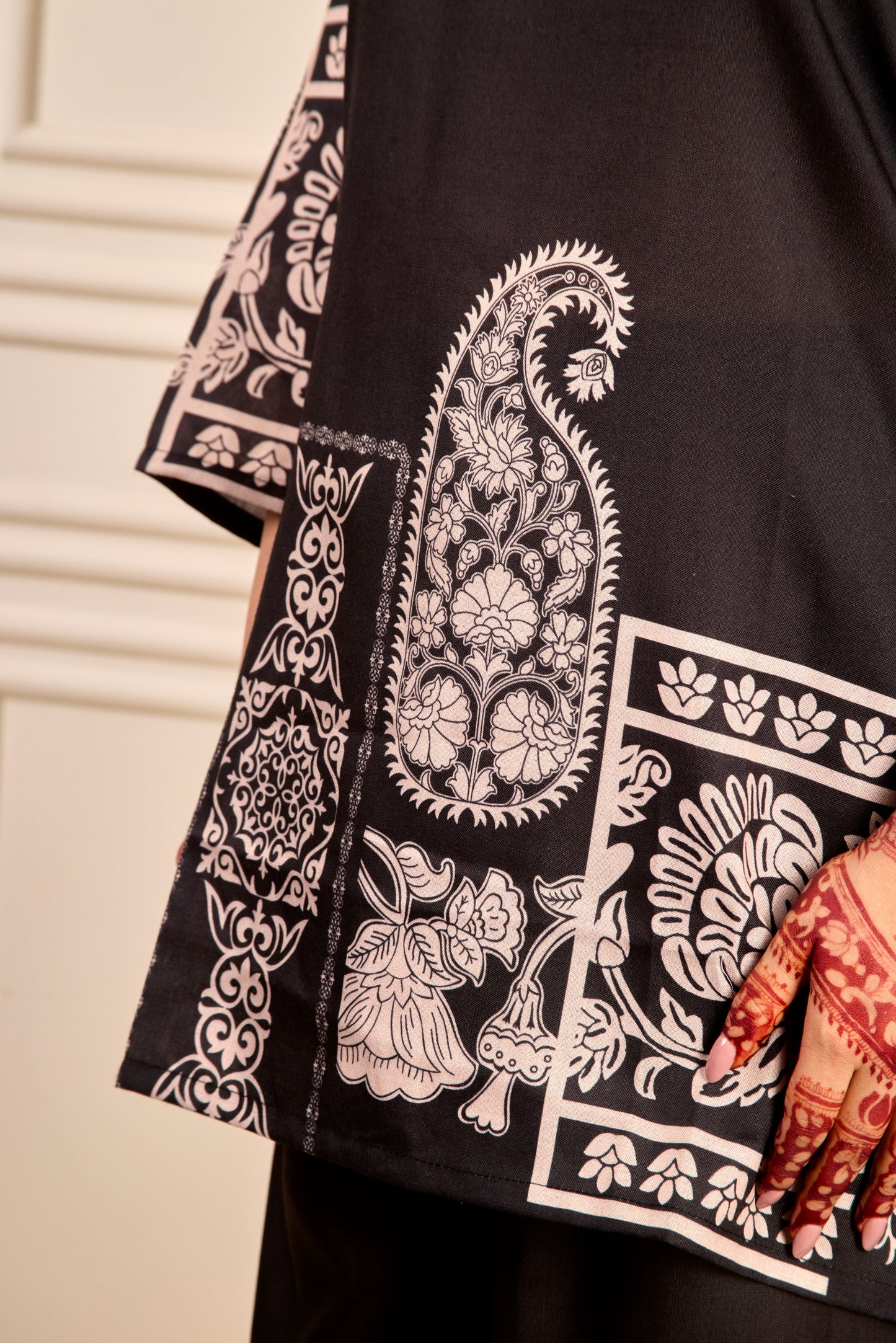 Printed Mandarin Collar Co-Ord Set